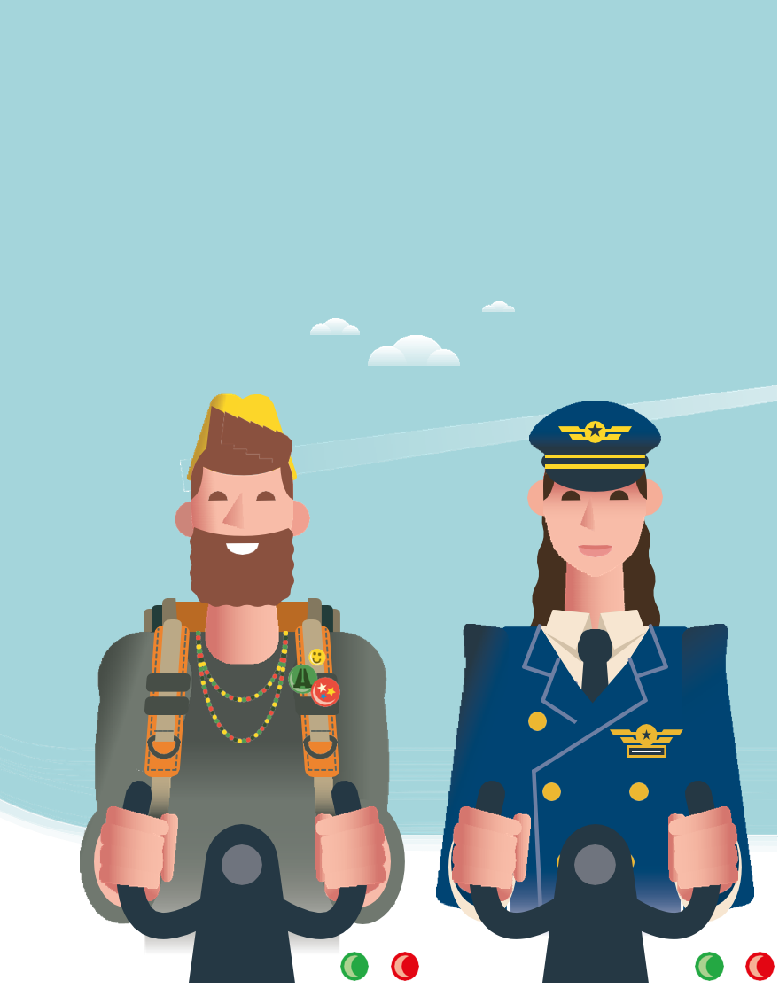 Illustration de deux pilotes d'avion