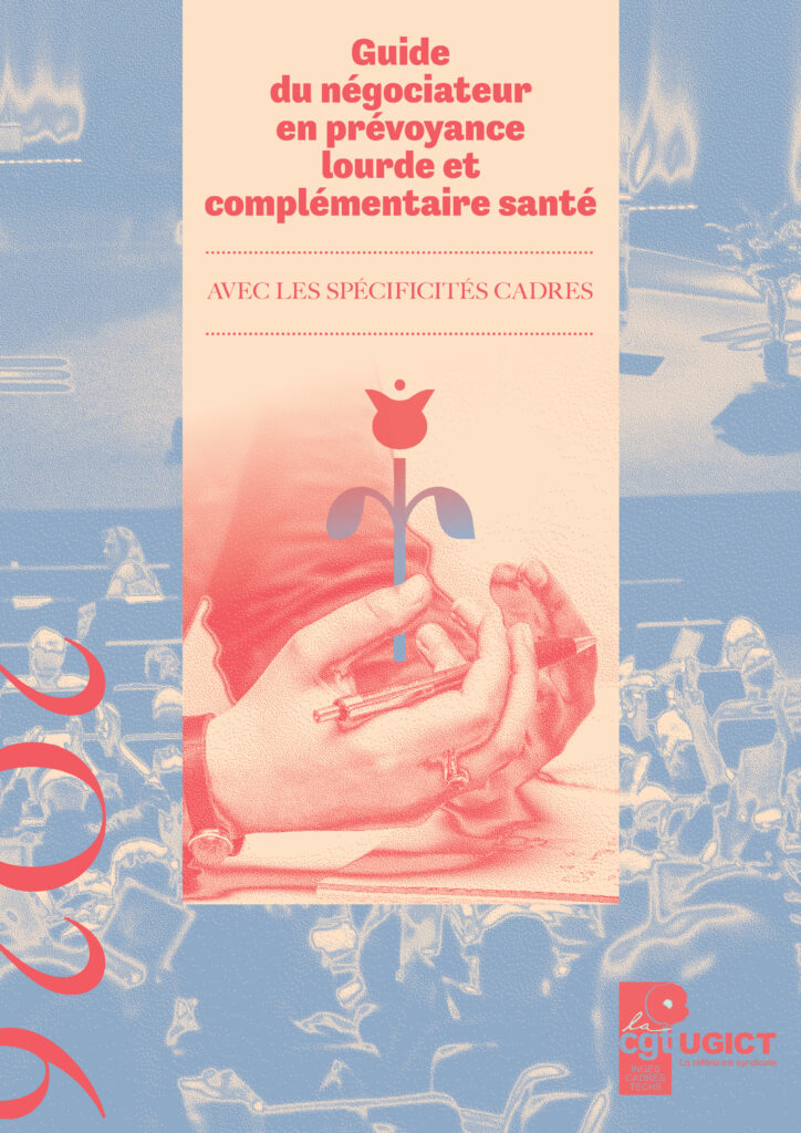 Couverture du guide prévoyance 2026 de l'Ugict-CGT - Design graphique Antoine Thibaudeau
